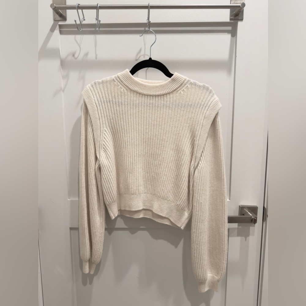 & Other Stories Cream Ribbed Sweater